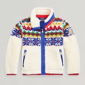 Polo Ralph Lauren Girls Fair Isle Teddy Fleece Jacket - Size 3/3T